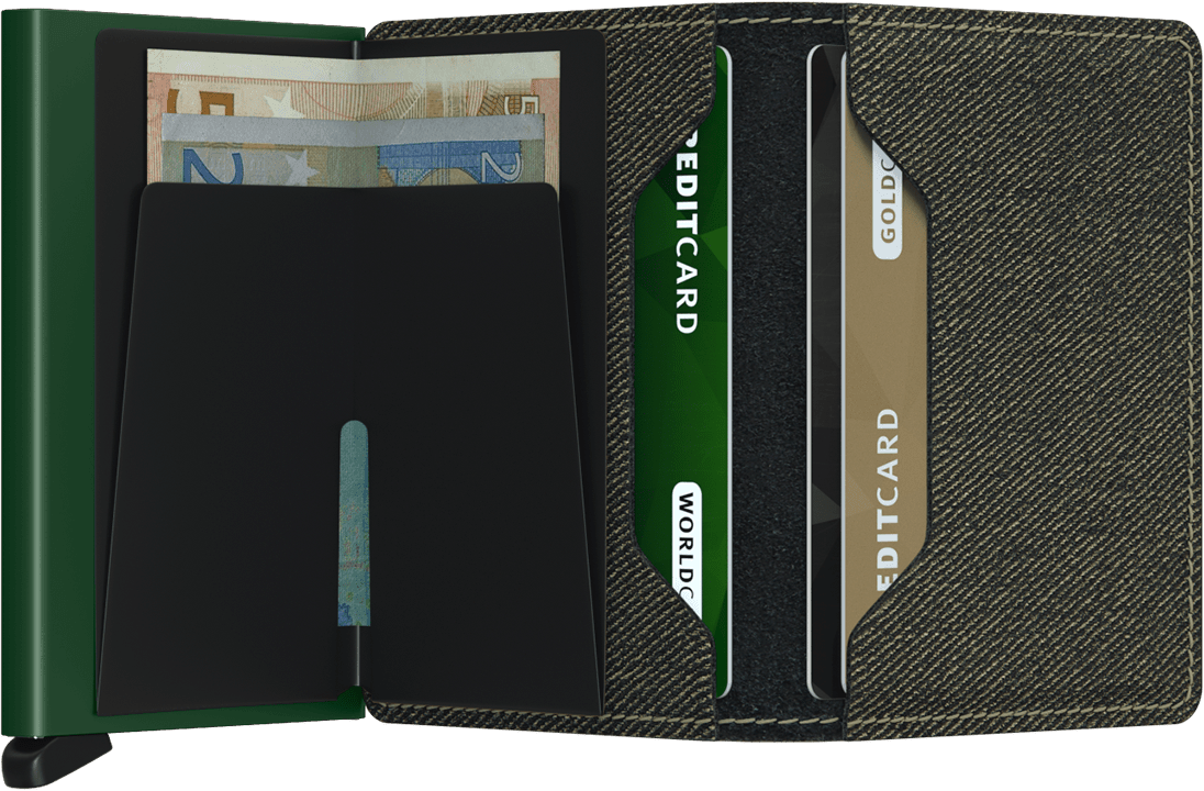 Slimwallet Twist Green open