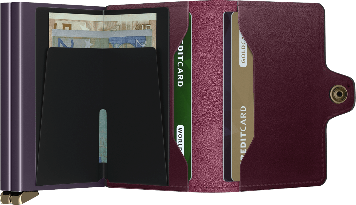 premium twinwallet dusk bordeaux open