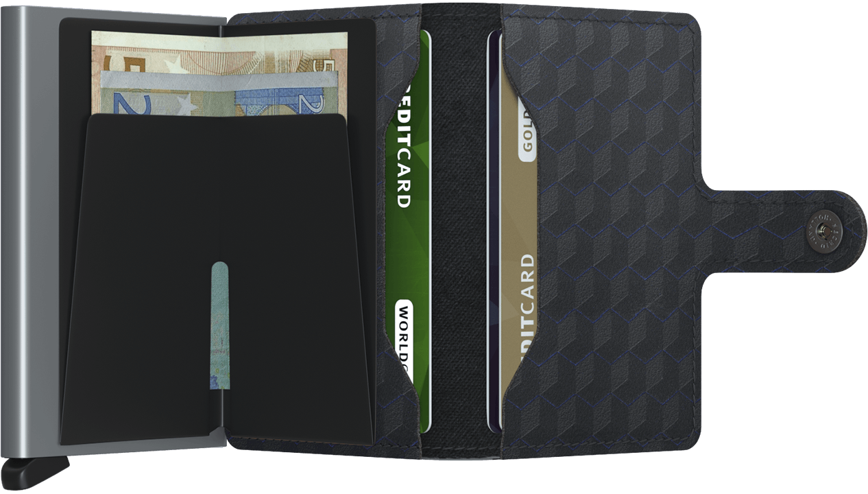 Miniwallet Optical Black-Titanium open