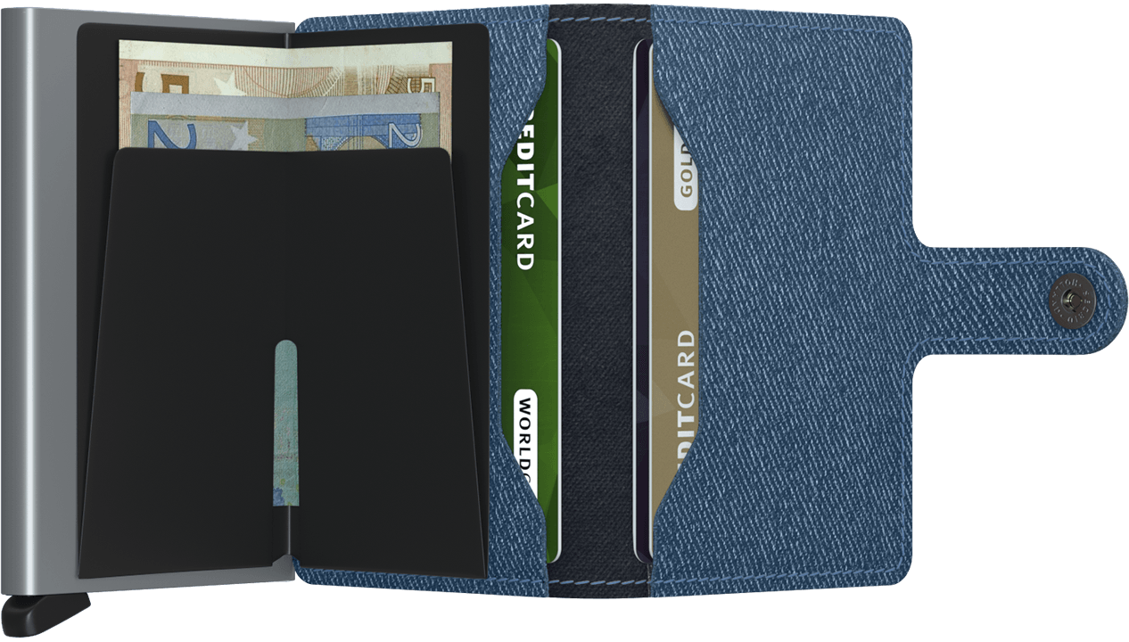 Miniwallet Twist Jeans Blue open