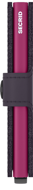 Side view image of miniwallet-matte-dark-purple-fuchsia wallet