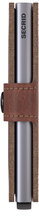 Side view image of miniwallet-vintage-brown wallet