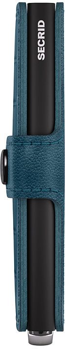 Side view image of premium-miniwallet-emboss-lines-teal wallet