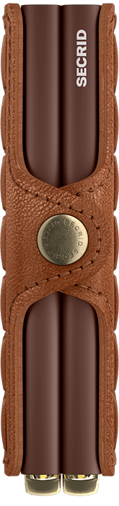 Side view image of premium-twinwallet-emboss-lines-cognac-- wallet