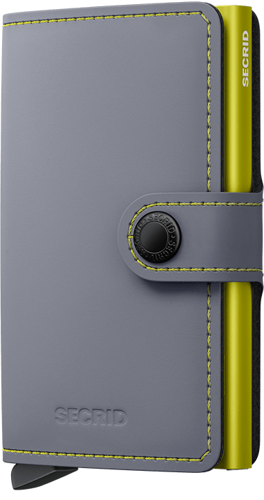 Miniwallet Matte Grey_&_Lime Front