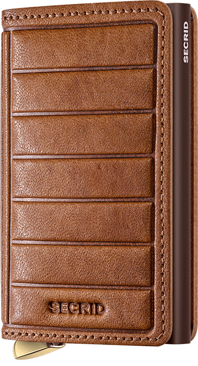 Slimwallet Emboss Lines Cognac+ Front
