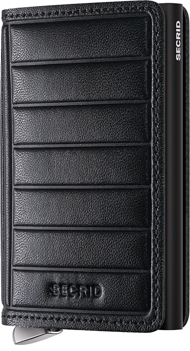 Premium Slimwallet Embossed Lines Black