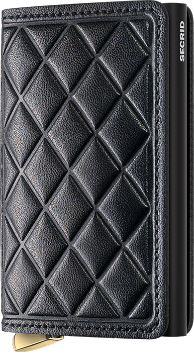 Front view image of premium-slimwallet-emboss-diamond-black-- wallet