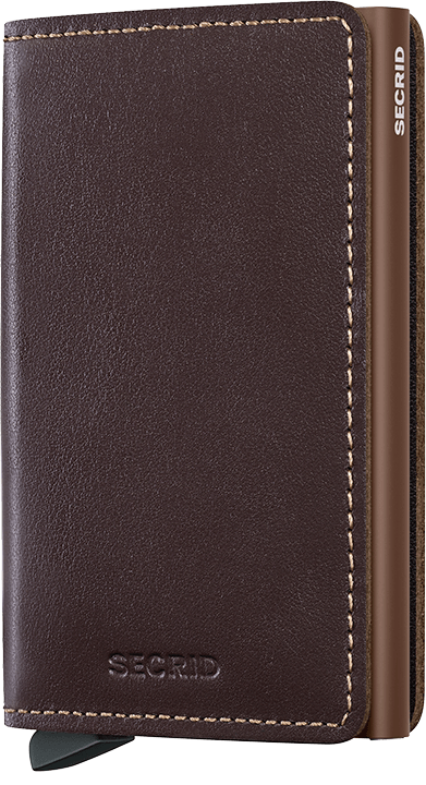 Front view image of slimwallet-original-chocolate wallet