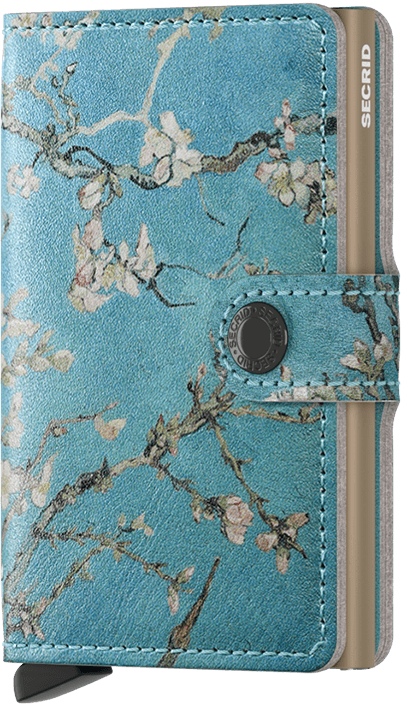 Front view image of miniwallet-art-almond-blossom wallet