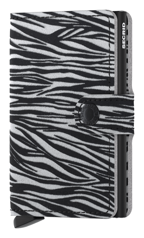 Front view image of miniwallet-zebra-light-grey wallet