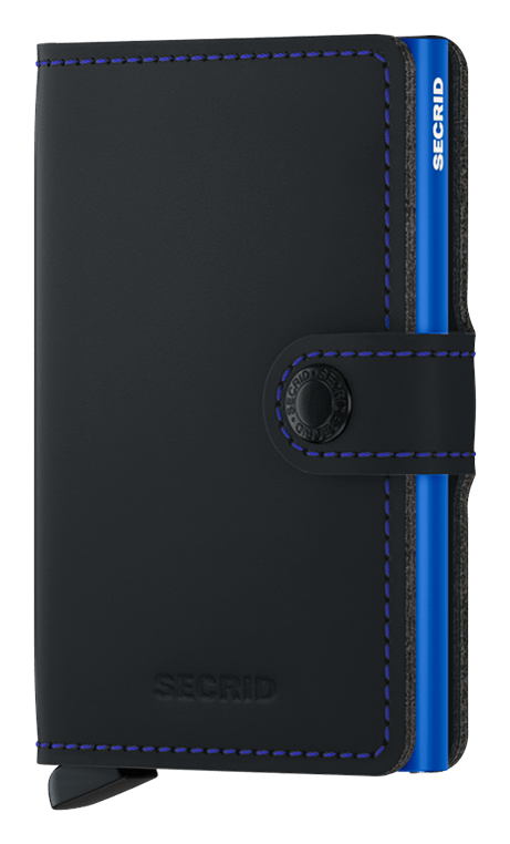 Miniwallet Matte Black Blue front