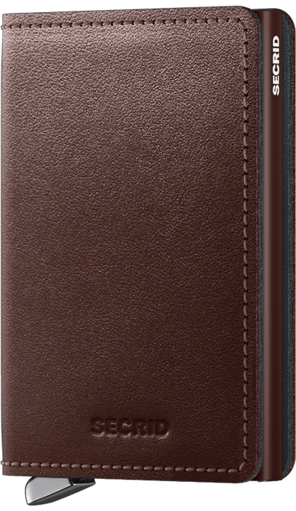 Front view image of premium-slimwallet-dusk-dark-brown wallet