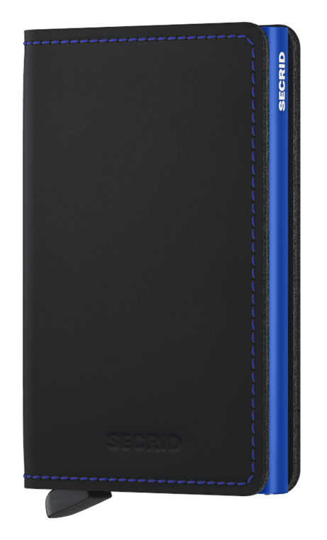 Slimwallet Matte Black-Blue front