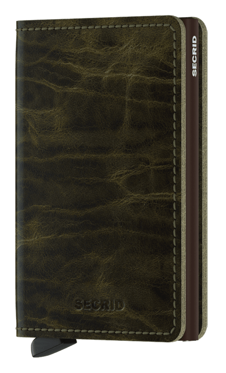 Front view image of slimwallet-dutch-martin-olive wallet