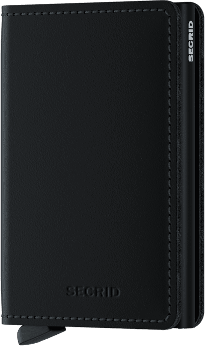 Front view image of slimwallet-matte-black wallet