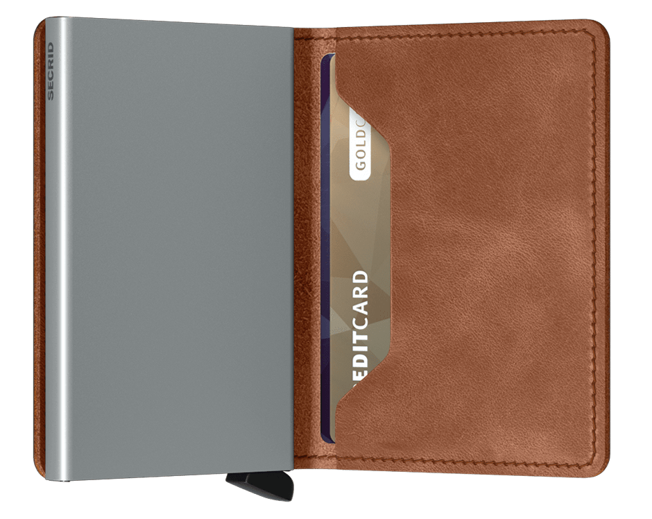 Slimwallet Vintage Cognac Silver explore