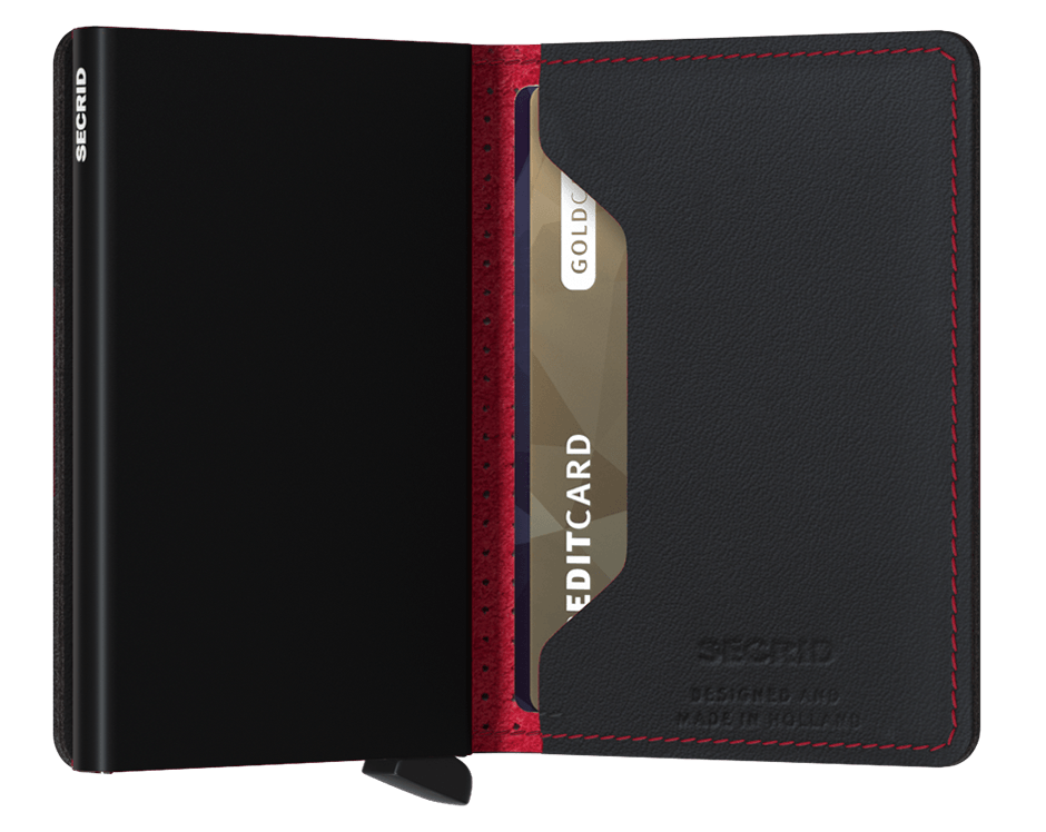 Slimwallet Perforated Black-Red expl