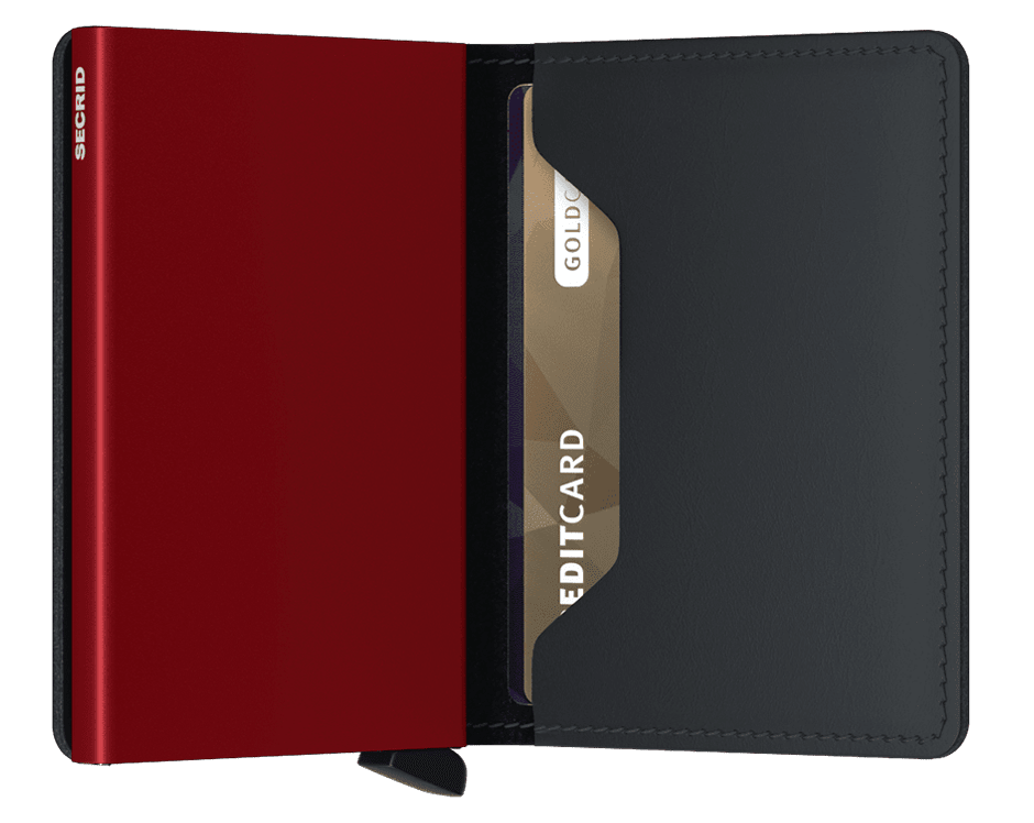 Secrid slimwallet matte black red open