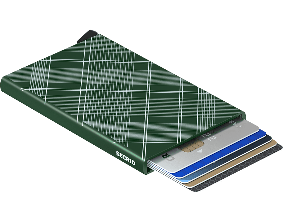 Secrid cardprotector laser tartan green open