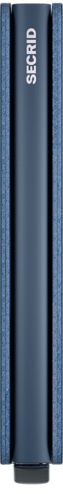 Side view image of slimwallet-crisple-navy wallet