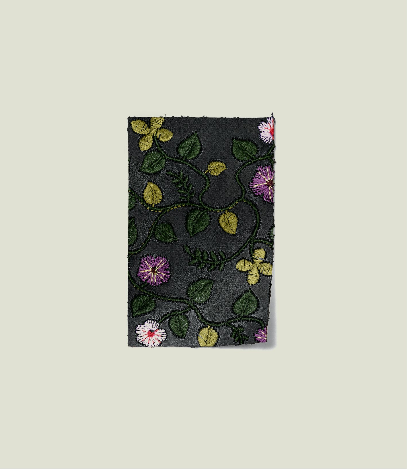 stitch floral leather