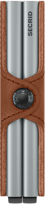 Side view image of twinwallet-vintage-cognac-silver wallet