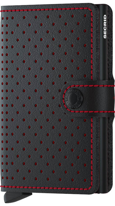 Miniwallet Perforated Black-Red front
