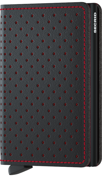Slimwallet Perforated Black-Red front
