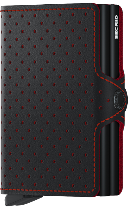Twinwallet Perforated Black-Red front